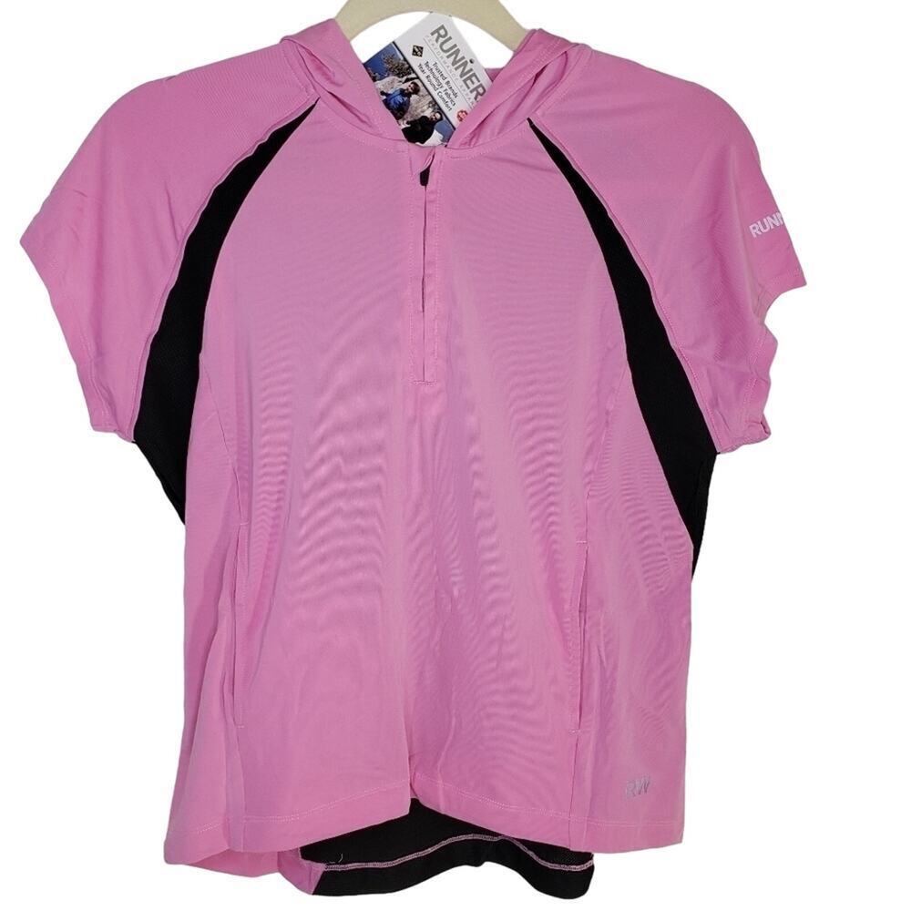 Runners World Performance Apparel Womens Hooded 1.4 Zip Athletic Top Medium